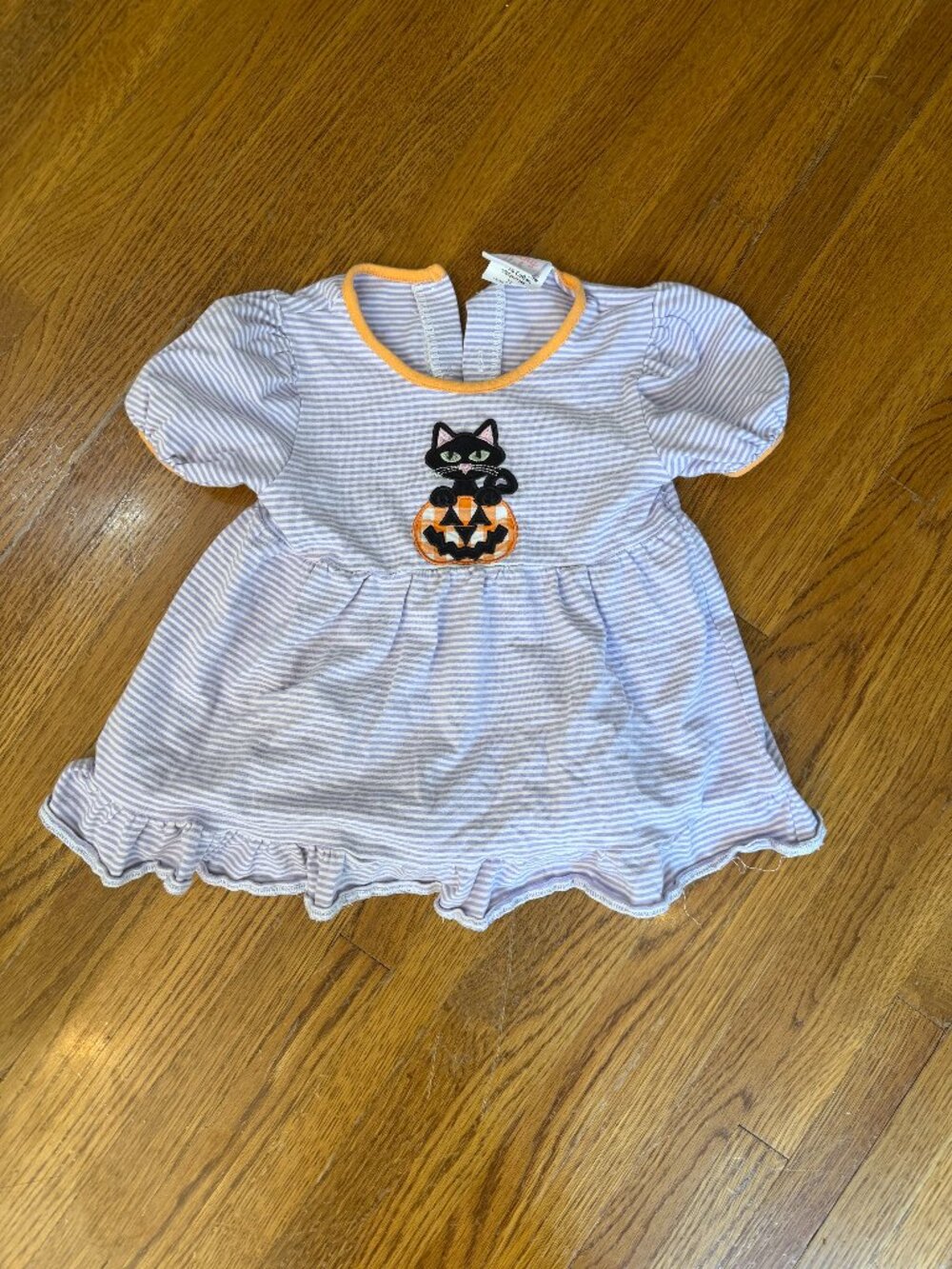 Stitchy Fish Black Cat Jack-O'-Lantern Halloween Dress — 2T